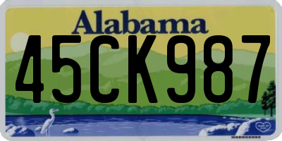 AL license plate 45CK987