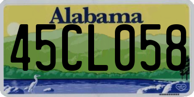 AL license plate 45CL058