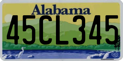 AL license plate 45CL345