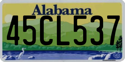 AL license plate 45CL537