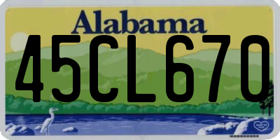AL license plate 45CL670