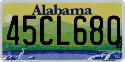 AL license plate 45CL680