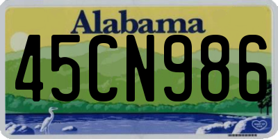 AL license plate 45CN986