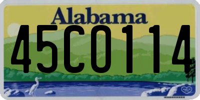 AL license plate 45CO114