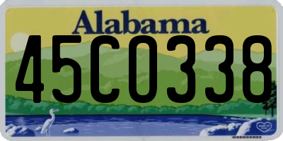 AL license plate 45CO338
