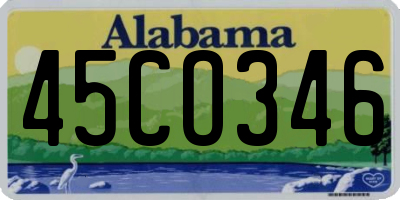 AL license plate 45CO346