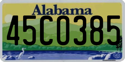 AL license plate 45CO385