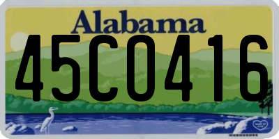 AL license plate 45CO416