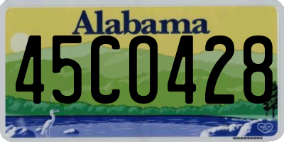 AL license plate 45CO428