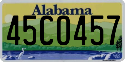 AL license plate 45CO457