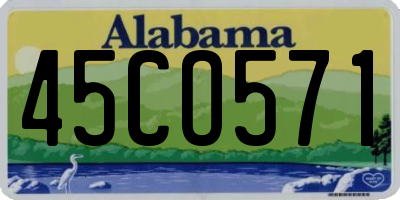 AL license plate 45CO571