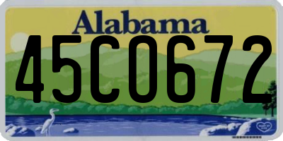 AL license plate 45CO672