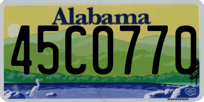 AL license plate 45CO770