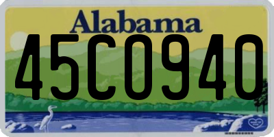 AL license plate 45CO940