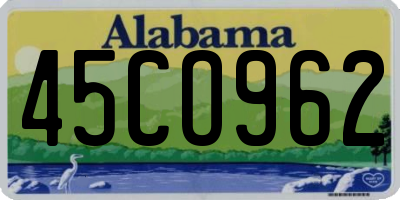AL license plate 45CO962