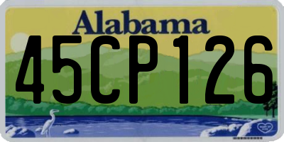 AL license plate 45CP126