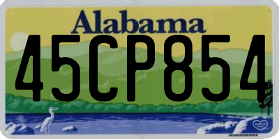 AL license plate 45CP854