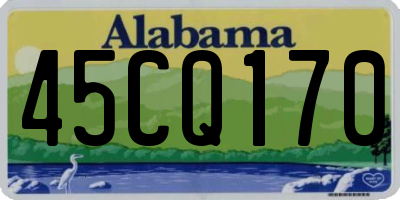 AL license plate 45CQ170