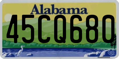 AL license plate 45CQ680