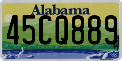 AL license plate 45CQ889
