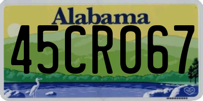AL license plate 45CR067