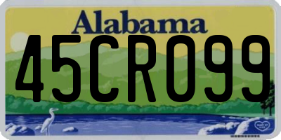 AL license plate 45CR099