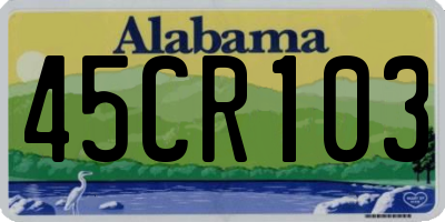 AL license plate 45CR103