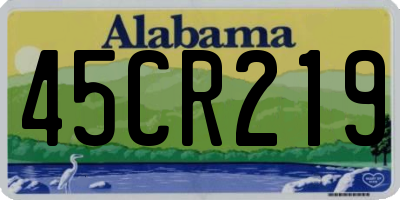 AL license plate 45CR219