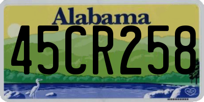 AL license plate 45CR258