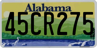 AL license plate 45CR275