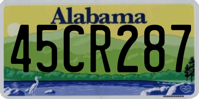 AL license plate 45CR287