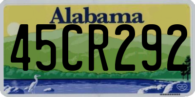 AL license plate 45CR292