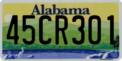 AL license plate 45CR301