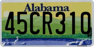 AL license plate 45CR310