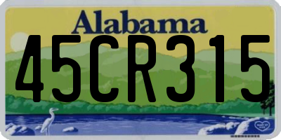 AL license plate 45CR315