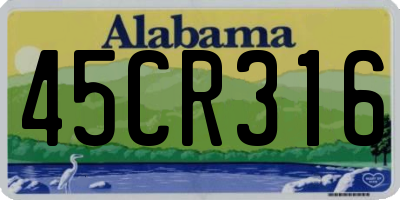 AL license plate 45CR316