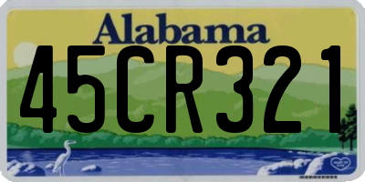 AL license plate 45CR321