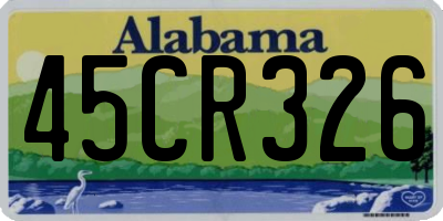 AL license plate 45CR326