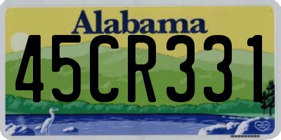 AL license plate 45CR331