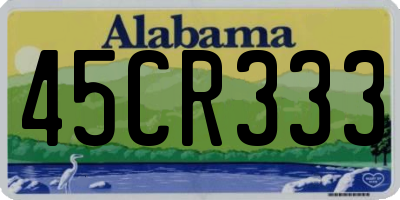 AL license plate 45CR333