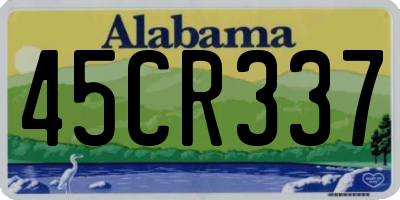 AL license plate 45CR337