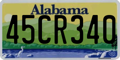 AL license plate 45CR340