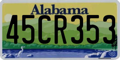 AL license plate 45CR353