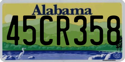 AL license plate 45CR358
