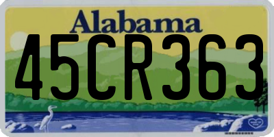 AL license plate 45CR363