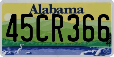 AL license plate 45CR366