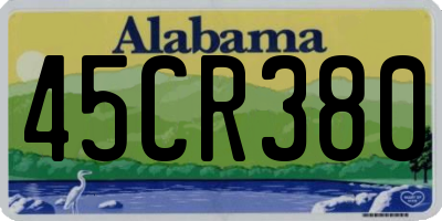 AL license plate 45CR380