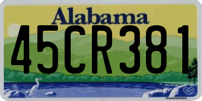 AL license plate 45CR381