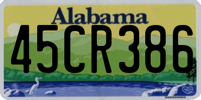 AL license plate 45CR386
