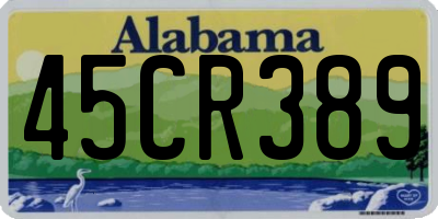 AL license plate 45CR389